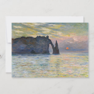 Monet - The Manneport, Cliff at Etreat, Sunset 招待状
