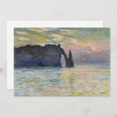 Monet - The Manneport, Cliff at Etreat, Sunset 招待状 (正面/裏面)