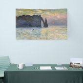 Monet - The Manneport, Cliff at Etreat, Sunset 横断幕 (トレードショー)