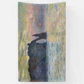 Monet - The Manneport, Cliff at Etreat, Sunset 横断幕 (縦)