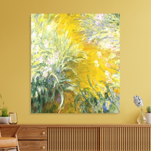 Monet,The Path through the Irises キャンバスプリント (インサイチュ (リビング))