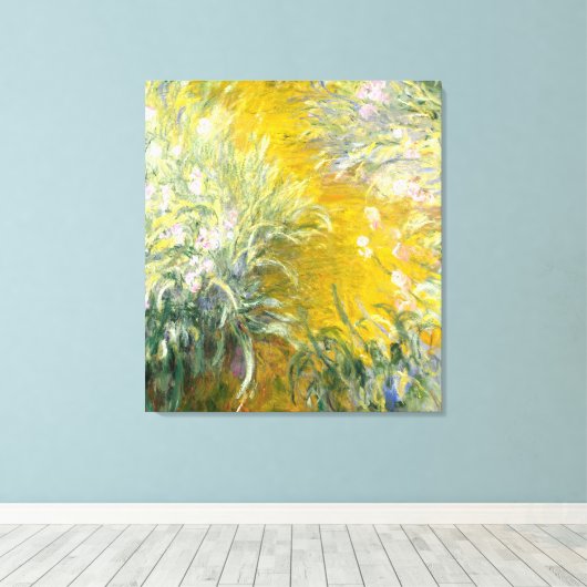 Monet,The Path through the Irises キャンバスプリント (インサイチュ (ウッドフロア))