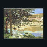 Monet - The River Scene at Bennecourt ポストカード<br><div class="desc">クロード・モネのアートワーク、ベヌコートの川の風景， 1868</div>