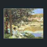Monet - The River Scene at Bennecourt ポストカード<br><div class="desc">クロード・モネのアートワーク、ベヌコートの川の風景， 1868</div>