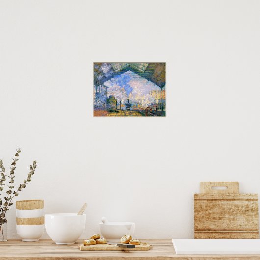 Monet - The Saint-Lazare Station, fine art ポスター (キッチン)