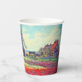 Monet Tulips Windmill 紙コップ (裏面)