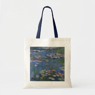 MONET Water Lilies 1916トートバッグ海軍用ハンドル トートバッグ