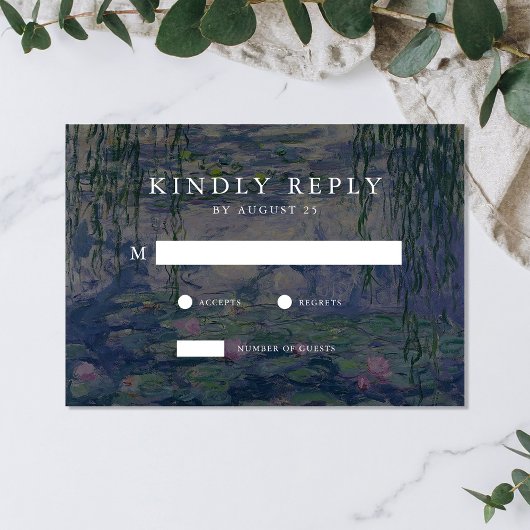 Monet Water Lilies Wedding 出欠カード