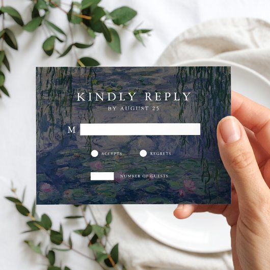 Monet Water Lilies Wedding 出欠カード