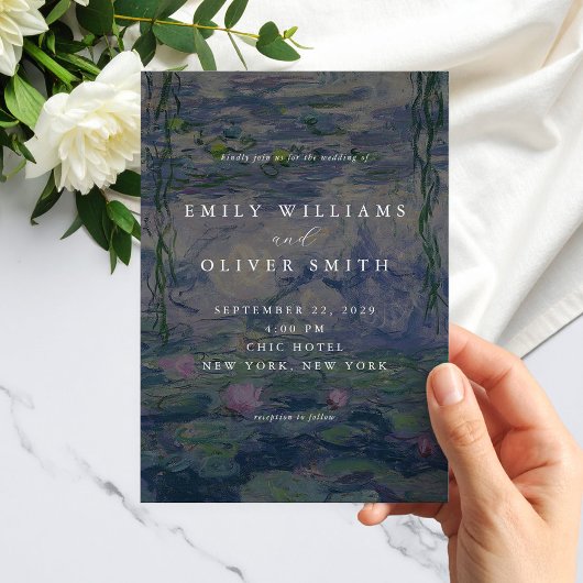 Monet Water Lilies Wedding 招待状