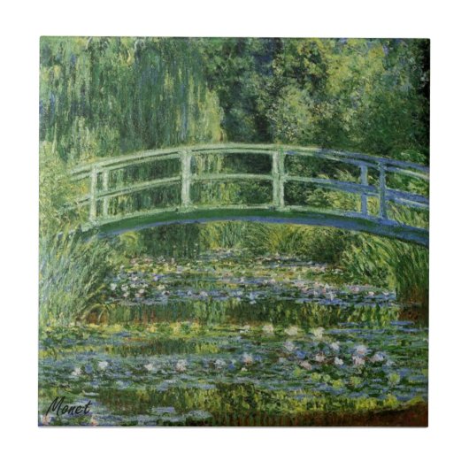 MONET Water Lily Pond 1897セラミックタイルコースター タイル (正面)