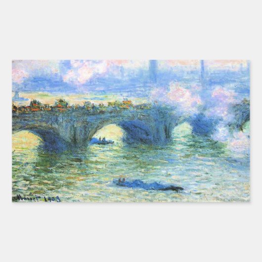Monet - Waterloo Bridge, London, 長方形シール (正面)