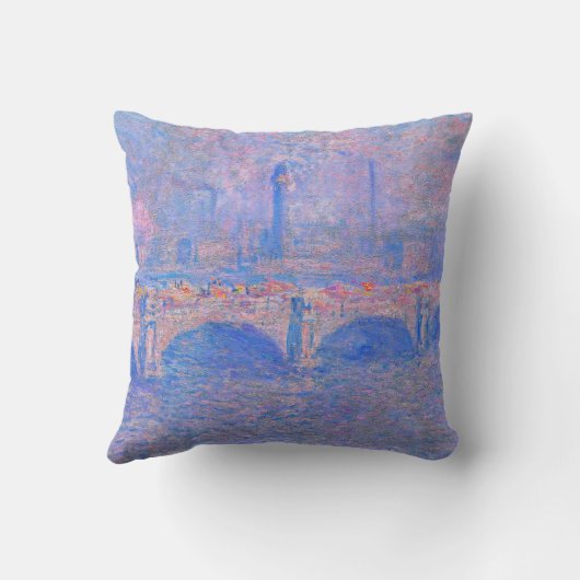 Monet - Waterloo Bridge, Sunlight Effect, クッション (裏面)