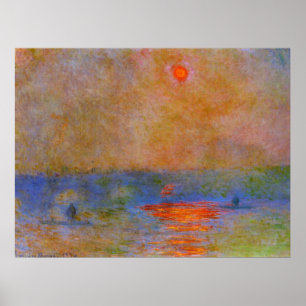 Monet - Waterloo Bridge, Sunlight in the Fog ポスター