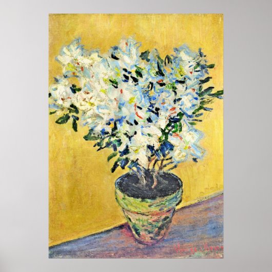 Monet - White Azaleas in a Pot,  ポスター (正面)
