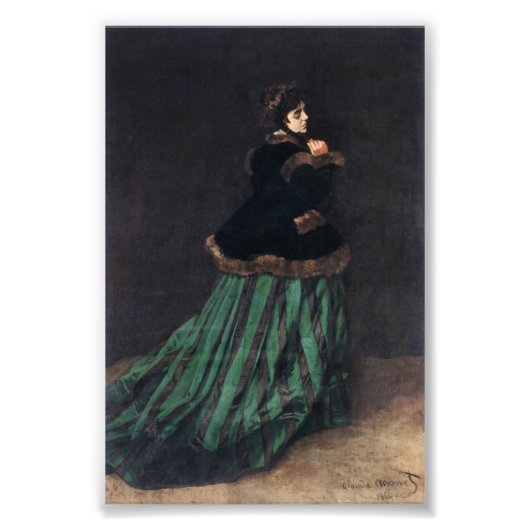 Monet Woman in Green Dress フォトプリント (正面)