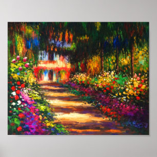 Monet's GardenのGibernyでのMonet Pathway ポスター