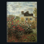 Monet's Garden at Argenteuil by Claude Monet ノートブック<br><div class="desc">The Artist's Garden in Argenteuil (A Corner of the Garden with Dahlias) (1873) by Claude Monet is a vintage impressionism fine art floral nature painting. A country farm house is in the background. A couple in love is walking past a romantic spring season garden with blooming roses and other flowers....</div>