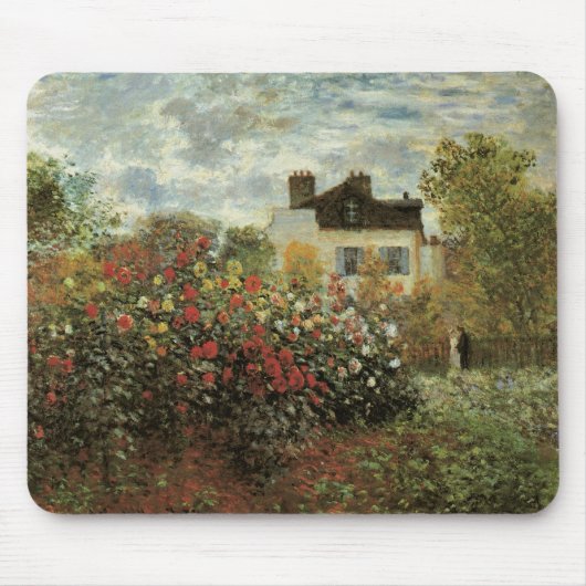 Monet's Garden at Argenteuil by Claude Monet マウスパッド (正面)