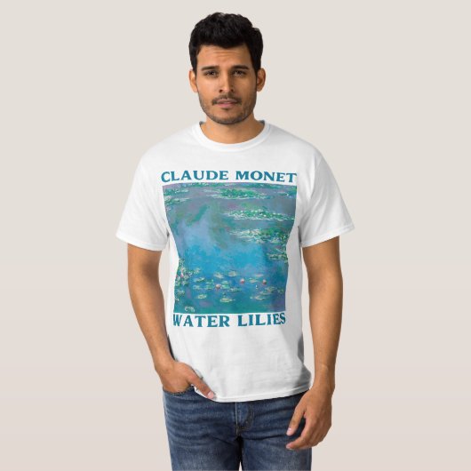 Monet's Water Lilies Modern Art Impressionism Pain Tシャツ (正面フル)