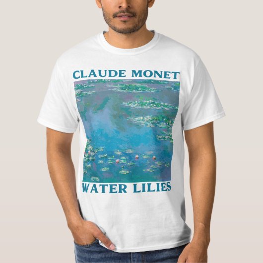 Monet's Water Lilies Modern Art Impressionism Pain Tシャツ (正面)