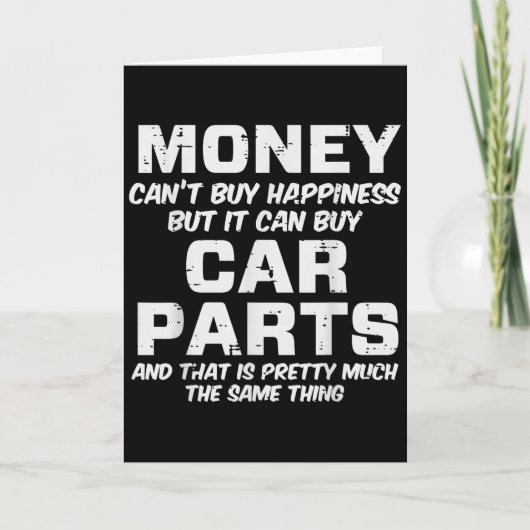 Money Cant Buy Hapness Car Parts Funny Auto Mechan カード (正面)