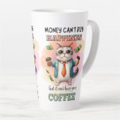 Money Can't Buy Happiness Funny Cat Lover Gift  カフェラテマグ (右アングル)