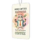 Money Can't Buy Happiness Funny Cat Lover Gift  カーエアーフレッシュナー (左)