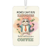 Money Can't Buy Happiness Funny Cat Lover Gift  カーエアーフレッシュナー (裏面)