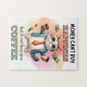 Money Can't Buy Happiness Funny Cat Lover Gift  ジグソーパズル (横)