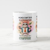Money Can't Buy Happiness Funny Cat Lover Gift ジャンボコーヒーマグカップ (正面)