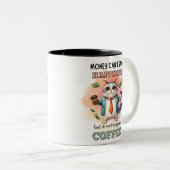 Money Can't Buy Happiness Funny Cat Lover Gift ツートーンマグカップ (正面右)
