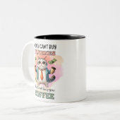 Money Can't Buy Happiness Funny Cat Lover Gift ツートーンマグカップ (正面左)