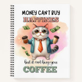 Money Can't Buy Happiness Funny Cat Lover Gift  ノートブック (正面)