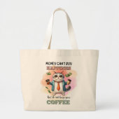 Money Can't Buy Happiness Funny Cat Lover Gift  ラージトートバッグ (正面)