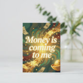 Money is coming to me positive affirmation ポストカード (スタンド正面)