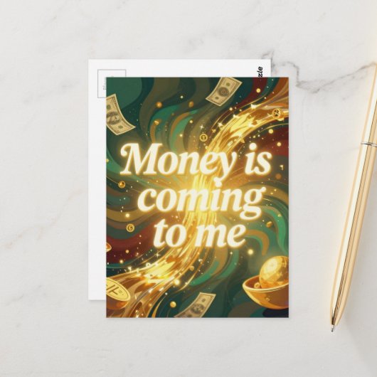 Money is coming to me positive affirmation ポストカード (正面/裏面インサイチュ)