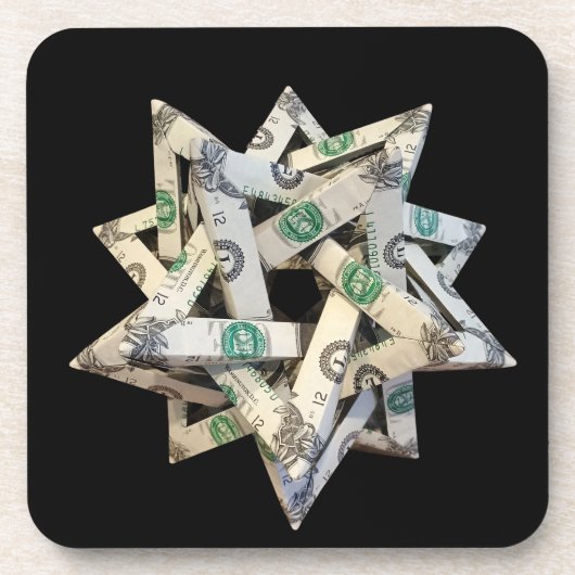 Money Origami Five Intersecting Tetrahedra コースター (正面)