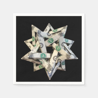 Money Origami Five Intersecting Tetrahedra スタンダードカクテルナプキン
