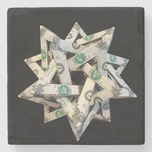 Money Origami Five Intersecting Tetrahedra ストーンコースター (正面)