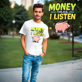Money Talks, I 聞 – ジェンZミームホワイトTシャツ Tシャツ