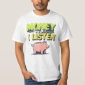 Money Talks, I 聞 – ジェンZミームホワイトTシャツ Tシャツ (正面)