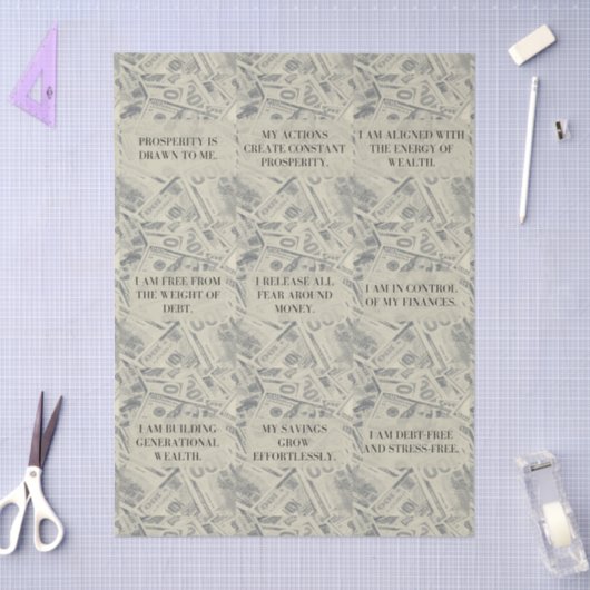 Money Themed Affirmation Motivational Empowering  薄葉紙 (クラフト)