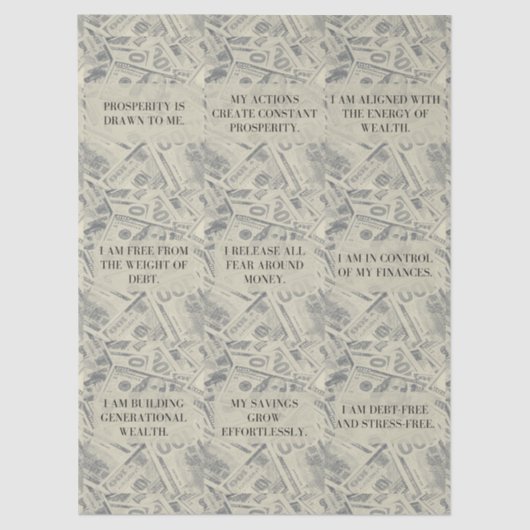 Money Themed Affirmation Motivational Empowering  薄葉紙 (正面)