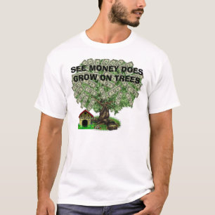money_tree5は、お金が木で育つことを見ます tシャツ