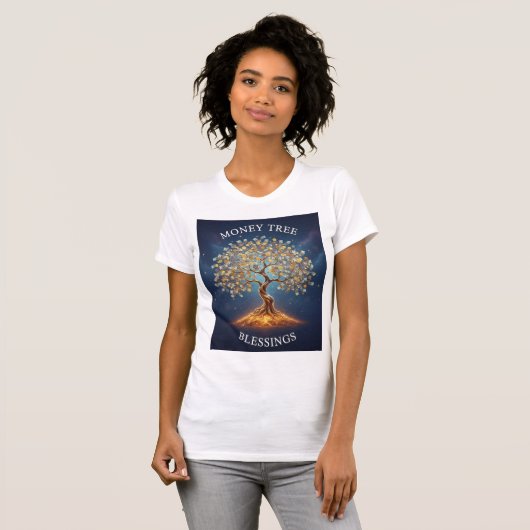 Money Tree Blessings — Abundance Frequency  Tシャツ (正面フル)