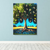 Money Tree Prosperity Wealth Abundance Blessing キャンバスプリント (インサイチュ (ウッドフロア))