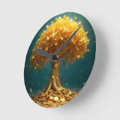 Money tree wall clock ラウンド壁時計 (傾斜)