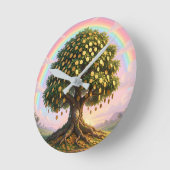 Money tree wall clock ラウンド壁時計 (傾斜)
