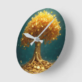 Money tree wall clock ラウンド壁時計 (傾斜)